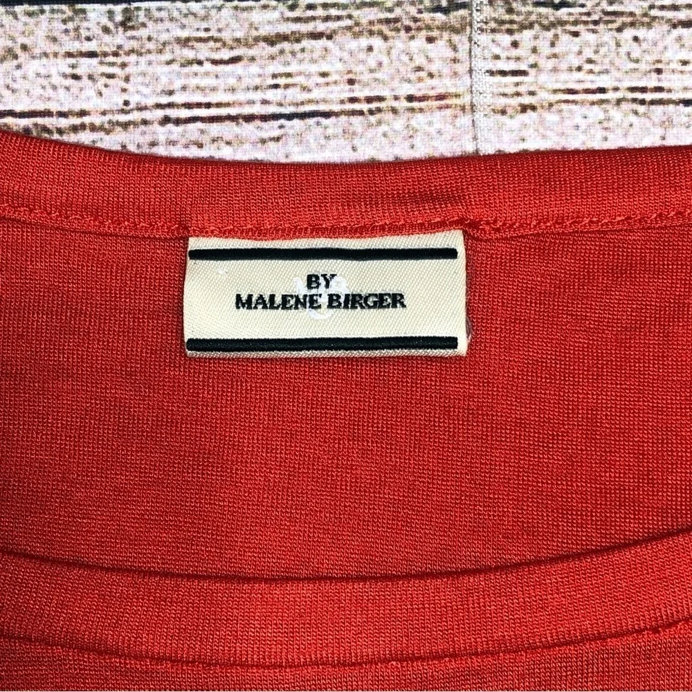By Malene Birger Red Swim Coverup with Relaxed Silhouette
